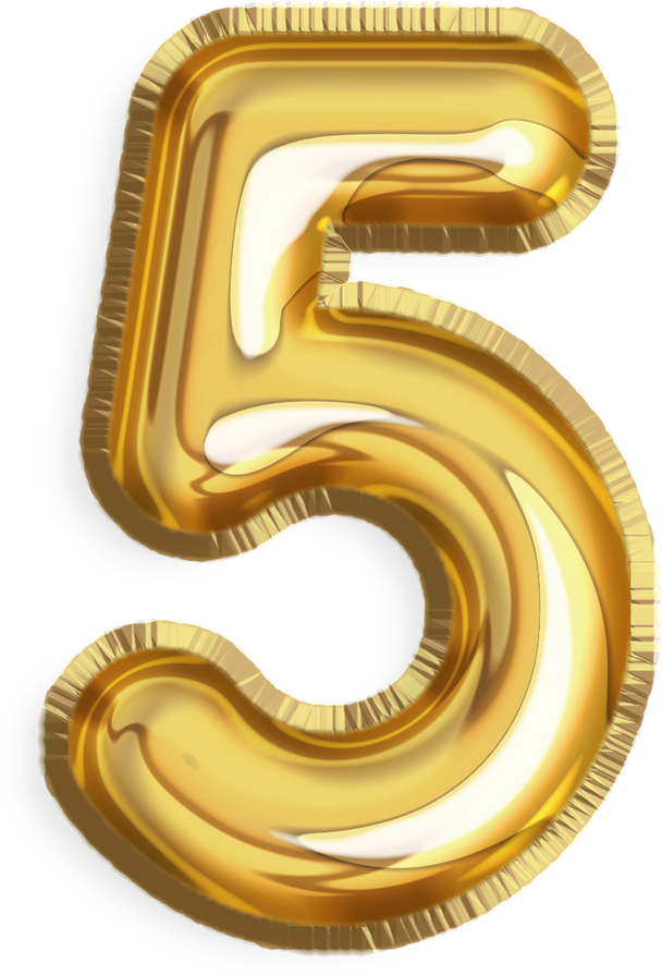 Golden balloon number 5
