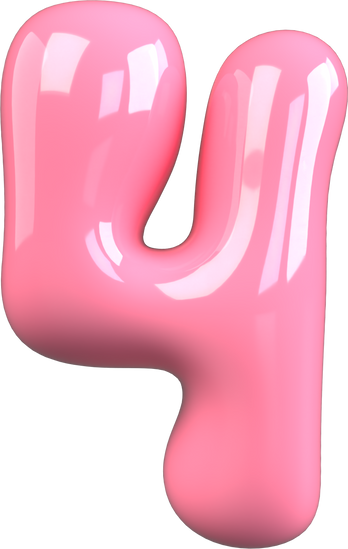 Pink 3D Bubble Gum Number 4